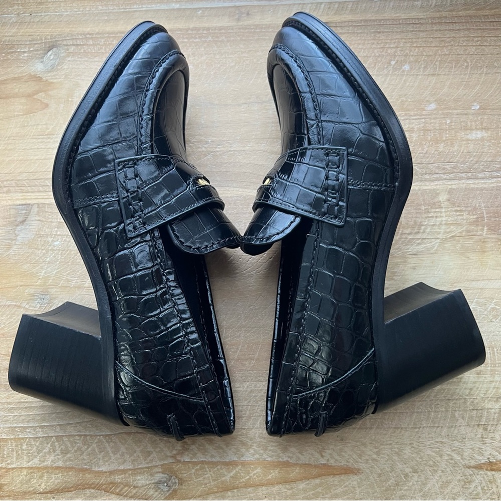 Veronica Beard Women's Croco Penny 70 Loafer High Heel Pumps New - Picture 7 of 9